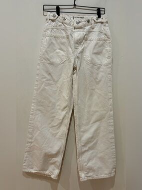 We The Free by Free People Palmer Cuffed Jeans in Eggshell White - Women’s 24